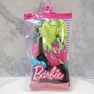 Ken Doll Fashion Pack Clothes‎ Flame T-Shirt Black Pants Sandals SEALED Barbie
